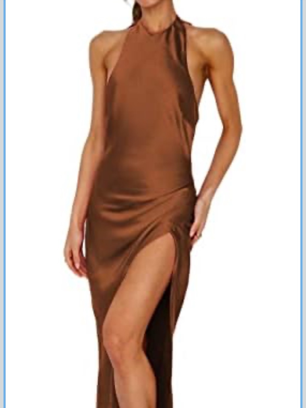 Rust Satin Slip Dress